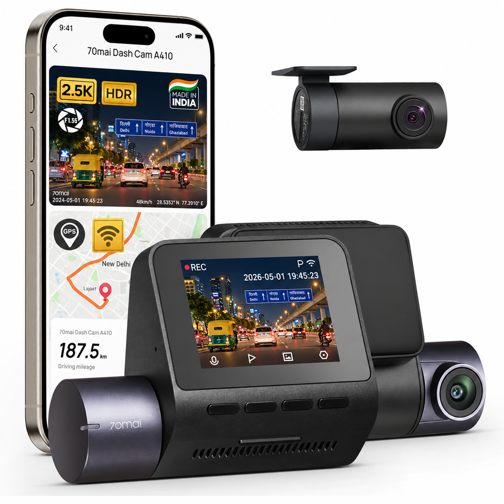 70mai A410 2.5K Dual Dash Cam by 70mai — official product photo of the dash cam