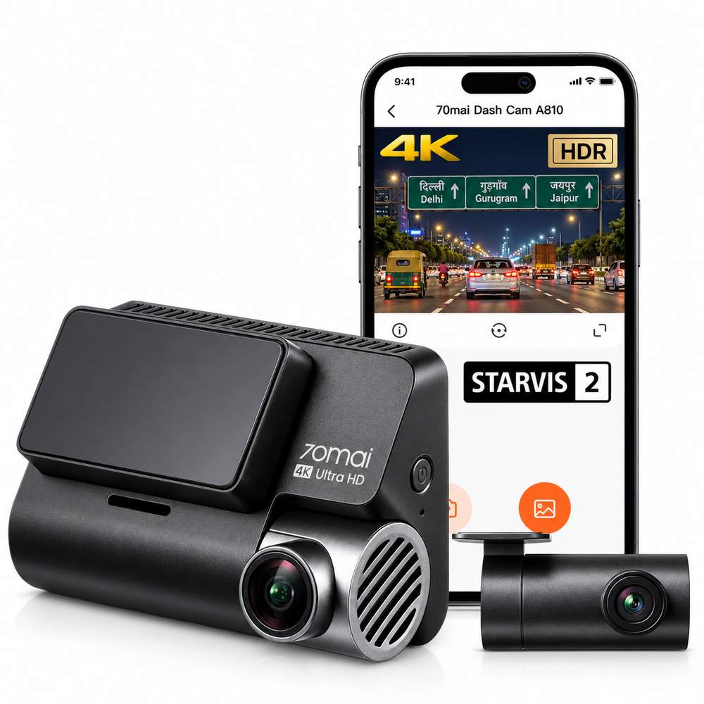 70mai A810 4K Dual Dash Cam by 70mai — official product photo of the dash cam