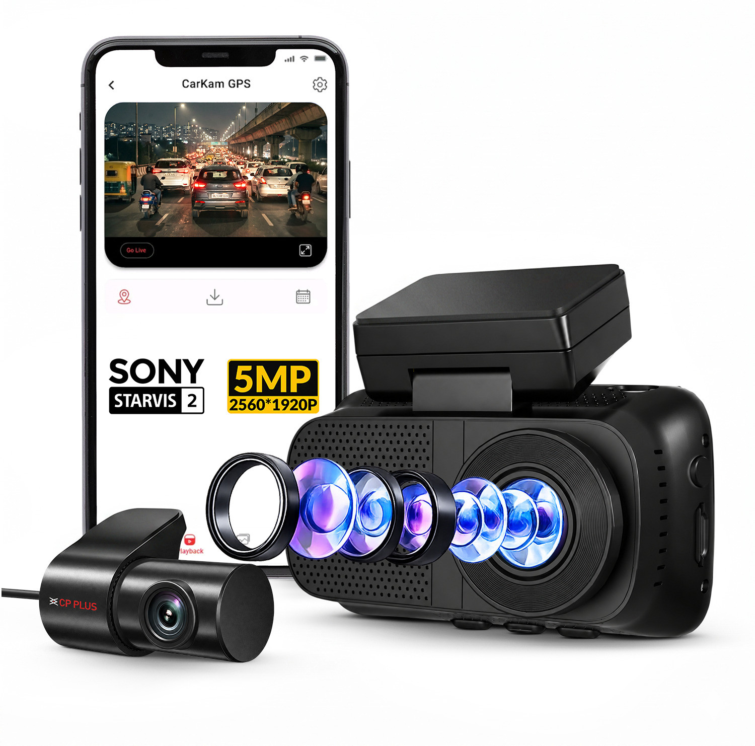 CP Plus CP-F59B 5MP Dual Dash Cam by CP Plus — official product photo of the dash cam