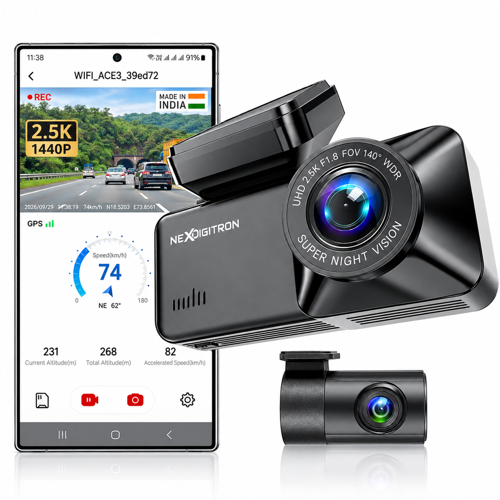 NEXDIGITRON Ace 3 GPS 2.5K Dash Cam by NEXDIGITRON — official product photo of the dash cam