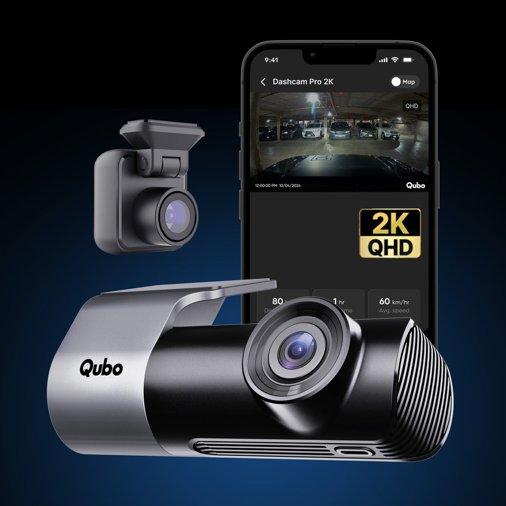 Qubo Pro 2K Dual Dash Cam by Qubo — official product photo of the dash cam