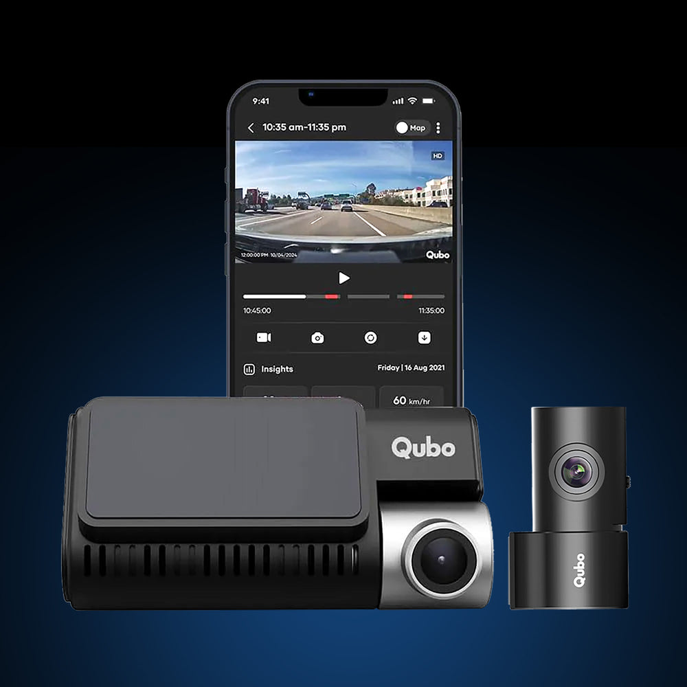 Qubo Pro 3K Dual IMX335 Dash Cam by Qubo — official product photo of the dash cam
