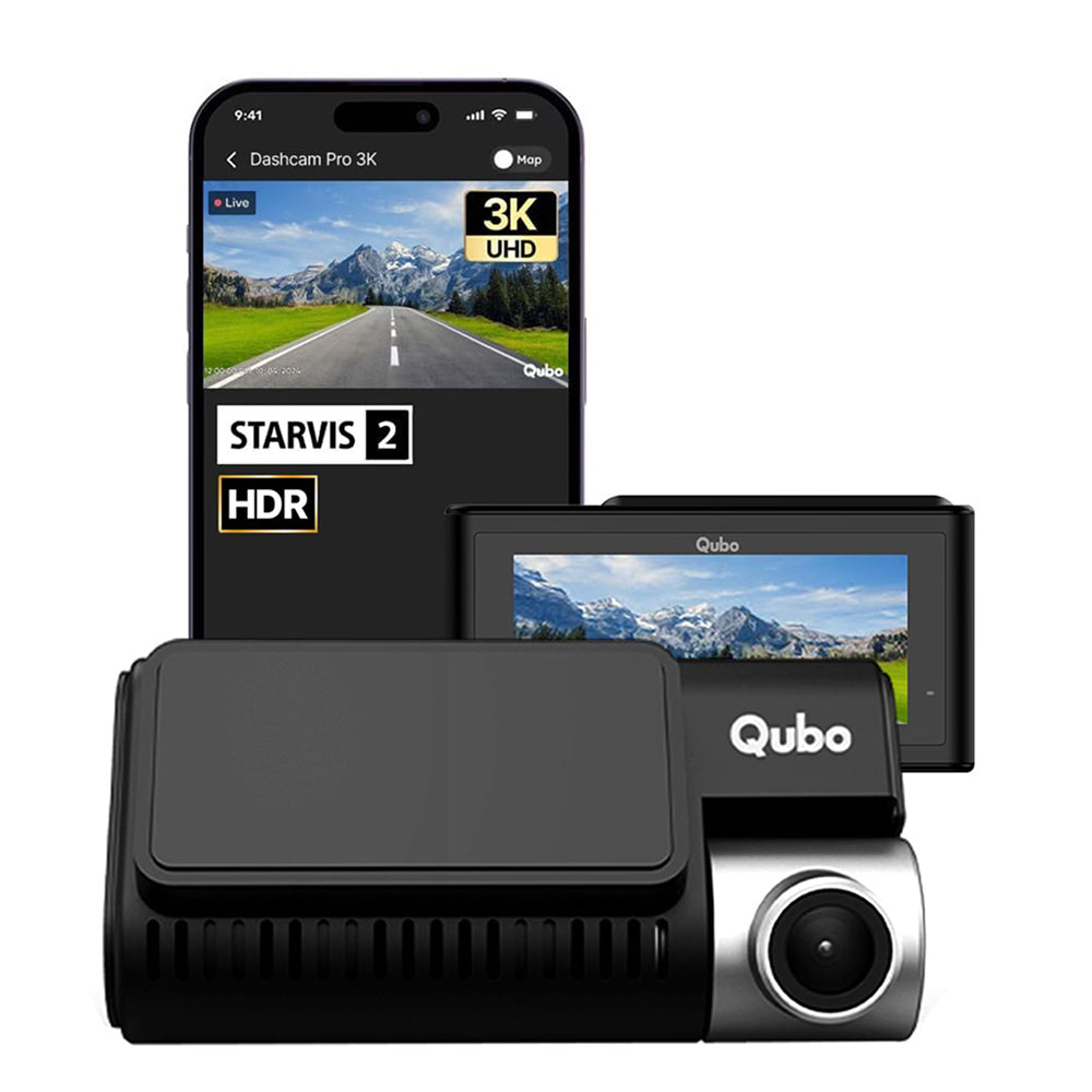 Qubo Pro 3K STARVIS 2 Dash Cam by Qubo — official product photo of the dash cam