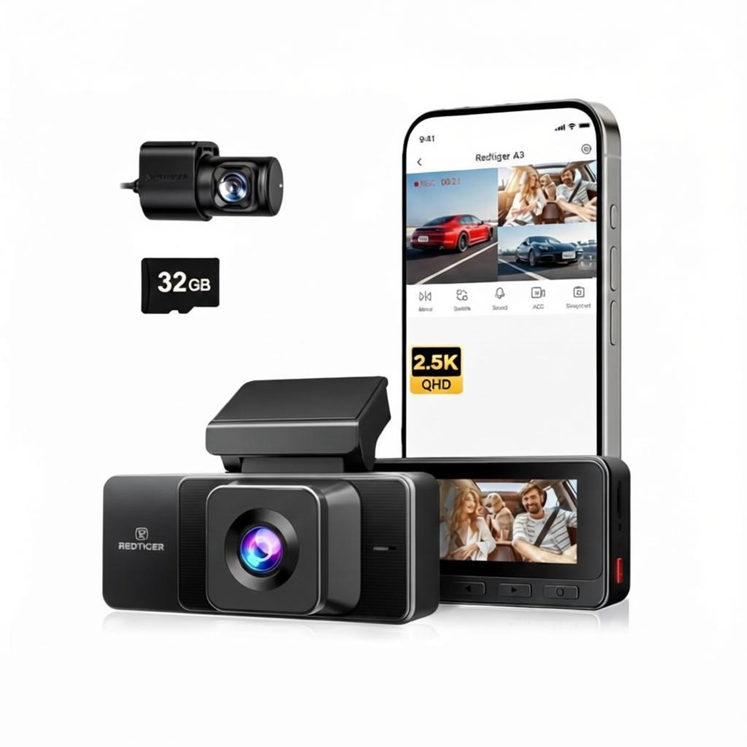 Redtiger A3 3CH 2.5K Dash Cam by Redtiger — official product photo of the dash cam