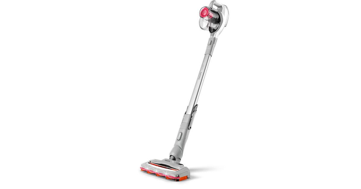 Philips SpeedPro Cordless FC6723/01 vacuum cleaner by Philips — product image showing the body, hose and cleaning head