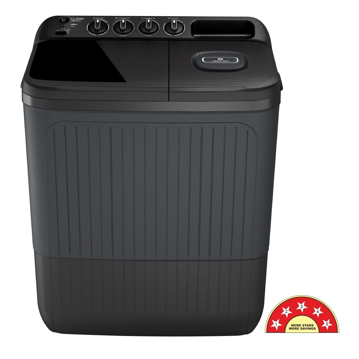 Lloyd 7.5 kg 5 Star Semi-Automatic Washing Machine (Aria GLWS755AODVG) by Lloyd — official product photo of the washing machine