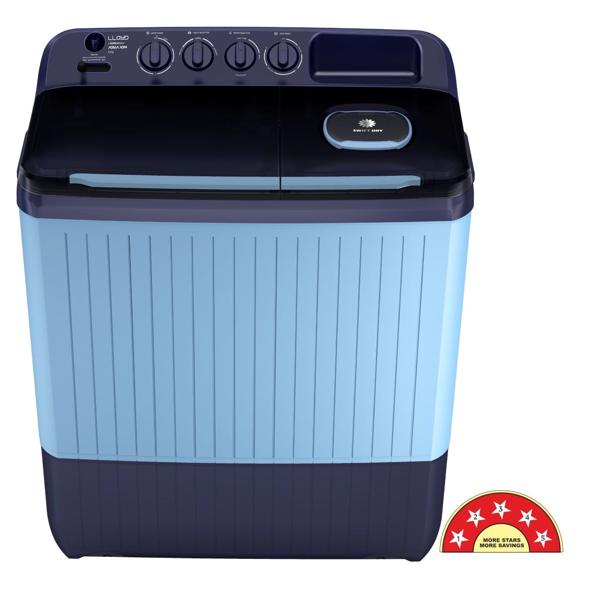 Lloyd 9 kg 5 Star Semi-Automatic Washing Machine (Aria GLWS905AONIB) by Lloyd — official product photo of the washing machine