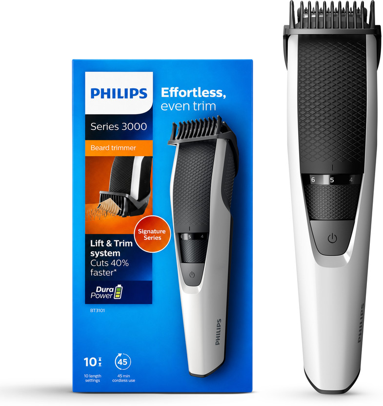 Philips BT3101/15 by Philips — product image showing the trimmer body, blade head and attachments