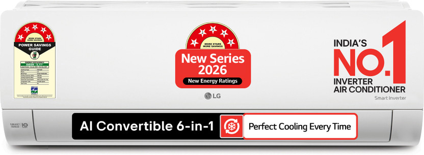 LG 1 Ton 5 Star Inverter Split AC with Wi-Fi 2026 by LG — official product image of the air conditioner