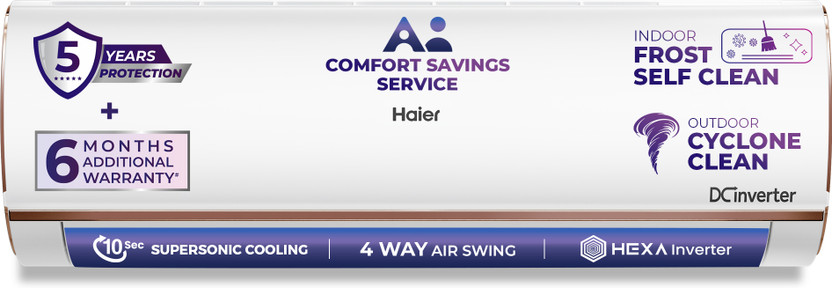 Haier 1.5 Ton 4 Star Inverter Split AC with Wi-Fi 2026 by Haier — official product image of the air conditioner