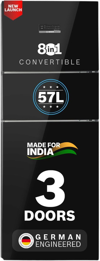 Bosch 335 L 3 Star Frost Free Convertible Triple Door Refrigerator refrigerator by Bosch — product image showing the cabinet, doors and handle