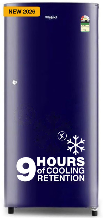 Whirlpool 184 L 2 Star Direct Cool Single Door Refrigerator refrigerator by Whirlpool — product image showing the cabinet, doors and handle