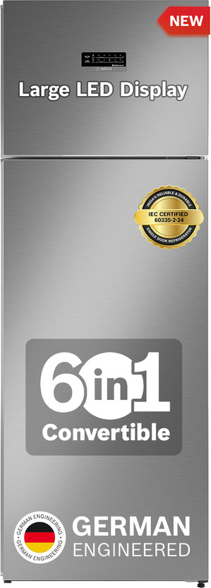 Bosch 368 L 3 Star Frost Free Convertible Double Door Refrigerator refrigerator by Bosch — product image showing the cabinet, doors and handle