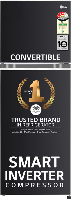 LG 246 L 3 Star Frost Free Convertible Double Door Refrigerator refrigerator by LG — product image showing the cabinet, doors and handle