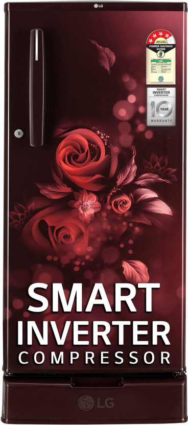 LG 185 L 4 Star Direct Cool Single Door Refrigerator refrigerator by LG — product image showing the cabinet, doors and handle