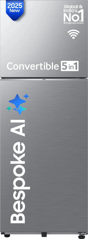 Samsung 350 L 3 Star Frost Free Convertible Double Door Refrigerator refrigerator by Samsung — product image showing the cabinet, doors and handle