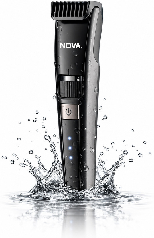 NOVA NHT 1058 Fully Waterproof Trimmer by Nova — product image showing the trimmer body, blade head and attachments