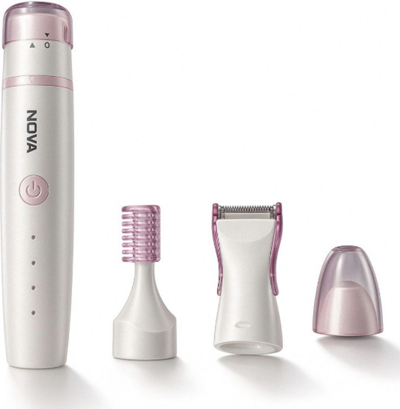 NOVA NLS 539 Waterproof 4 in 1 Shaver and Trimmer by Nova — product image showing the trimmer body, blade head and attachments