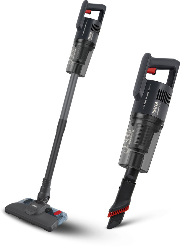 Inalsa Ozoy Mop Plus Hand-held Vacuum Cleaner with 2 in 1 Mopping and Vacuum vacuum cleaner by INALSA — product image showing the body, hose and cleaning head