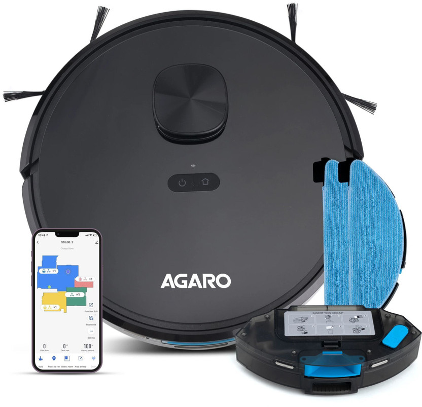 AGARO Alpha Robotic Vacuum & Mop vacuum cleaner by AGARO — product image showing the body, hose and cleaning head
